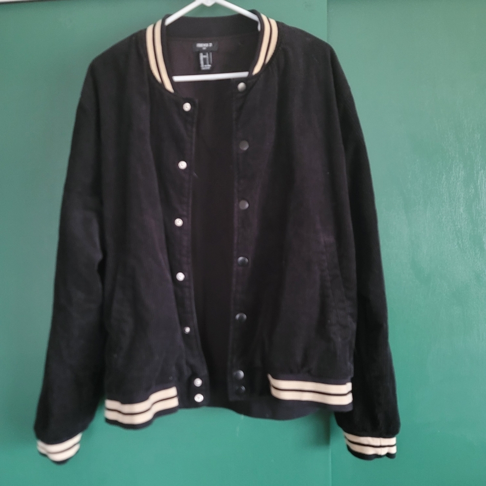 Forever 21 Letterman Bomber Varsity JACKET Size Large
